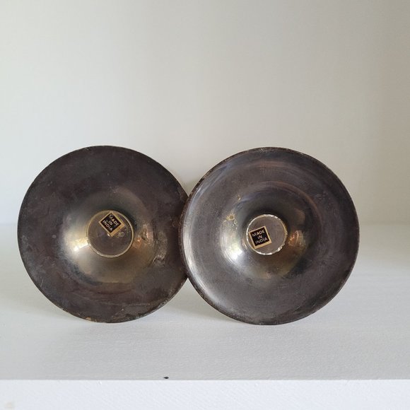 Vintage Heavy Plated Silver Egyptian Revival Bird Toasting Goblets - set of two - Picture 9 of 12